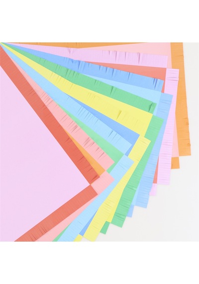 Meri Meri - Bright Fringed Paper Placemats - Renkli Saçaklı Kağıt Sofra Altlıkları - 12 Adet