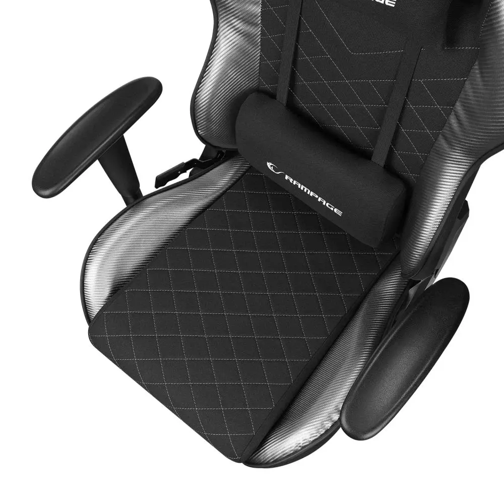 Rampage Kl-r83 Carbon Üst Seviye Terletmez Kumaş Gri/siyah Gaming Oyuncu Koltuğu Siyah - Gri