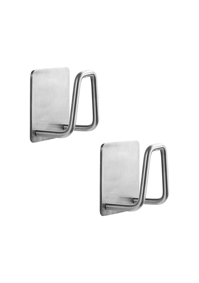 Güçlü Yapışkanlı Metal Banyo Mutfak Eşya Havlu Vb Ürün Askılığı Al4467-2 Adet Gümüş Diğer