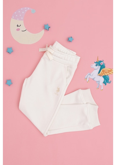 U.s. Polo Assn. Kız Çocuk Krem Basic Örme Pantolon 50291627-vr071 Krem