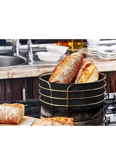 Karteya Servis Sunum Seti Ve Ekmek Sepeti Havluluk Peçetelik Nihale Ekmeklik Altın Gold 4'lü Çeyiz Set Gold
