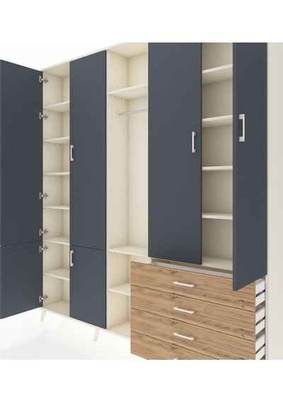 Arges Dolap 14 Raflı 4 Çekmeceli Tek Askılı 220x30x243 Aytaşı-antrasit/çam Antrasıt/atlas Çam Arges Dolap 14 Raflı 4 Çekmeceli Tek Askılı 220x30x243 Aytaşı-antrasit/çam Antrasıt/atlas Çam