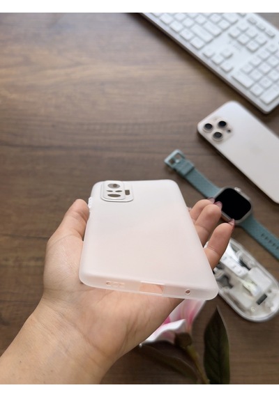 Redmi Note 10 Pro Uyumlu Süper İnce Mat Ultra Thin Silikon Kılıf Beyaz
