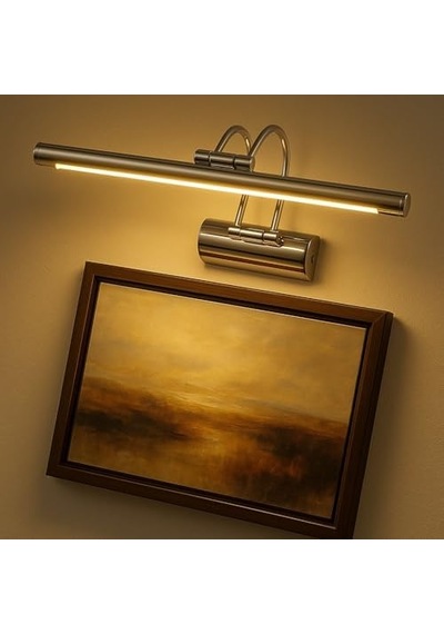 Krom Kasa Led Flüt Aplik 6w 3200k Gün Işığı 35cm Duvar Tipi Ayna/tablo/resim/banyo Üstü Dekoratif Işık Ip20 İç Mekan Kullanım Açık Gri