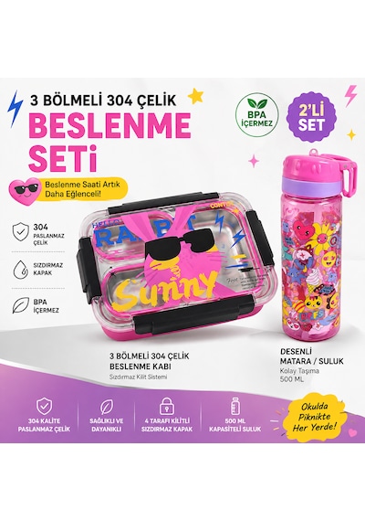 Muzeko Su Mataralı 3 Bölmeli Paslanmaz Çelik Yemek Kabı Sızdırmaz Kapaklı, Suluklu Taşınabilir Beslenme Kabı Mavi 2086 800+600ml Açık Pembe Muzeko Su Mataralı 3 Bölmeli Paslanmaz Çelik Yemek Kabı Sızdırmaz Kapaklı, Suluklu Taşınabilir Beslenme Kabı Mavi 2086 800+600ml Açık Pembe