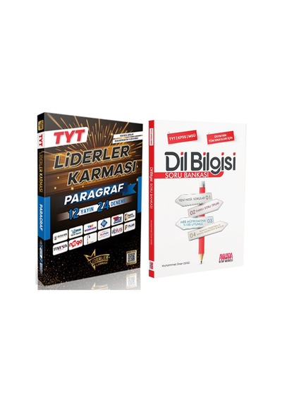 Liderler Karması Tyt Paragraf Denemeleri Ve Akm Dil Bilgisi Soru Bankası Seti 2 Kitap