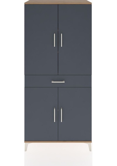 Hyperion Dolap 4 Raflı Tek Çekmeceli 4 Kapaklı 88x44x195 Çam-... Çam