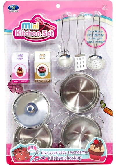 Mini Metal Mutfak Seti 9 Parça