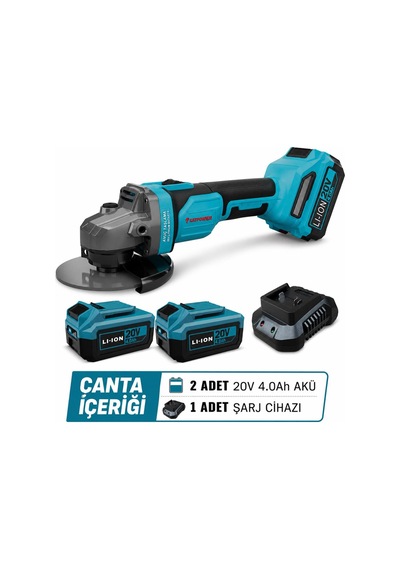 Akülü Avuç Taşlama Li-ion Set Kömürsüz 20v 2.0 Ah 125 Mm - K-catpower4232set-net