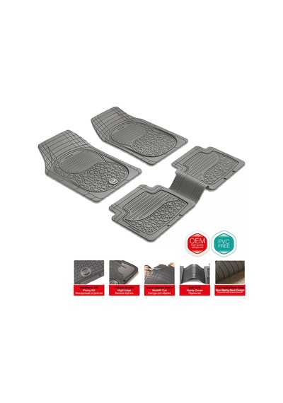 Bubble Base Universal Kauçuk Paspas Siyah Renk/100% Yüksek Kaliteli Yumuşak Kauçuk 1.kalite 5 Parça