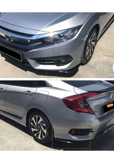 Honda Civic Fc5 2016 - 2021 Ithal Ön - Arka Flap Piano Black