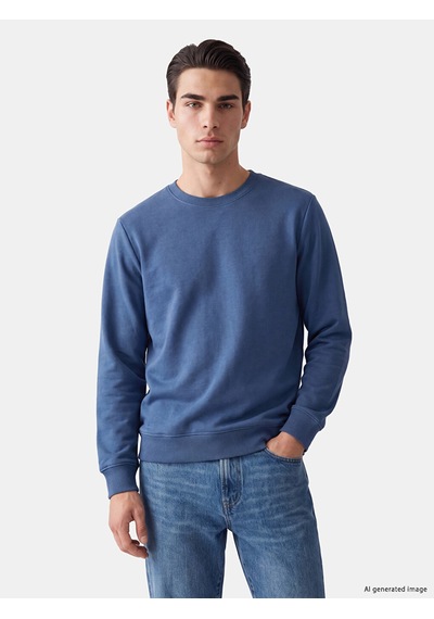 Lcwaıkıkı Classic Lacivert Bisiklet Yaka Erkek Kalın Sweatshirt