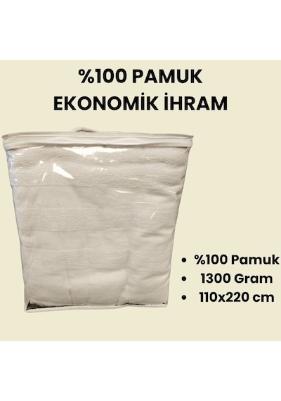 Çantalı Ekonomik Pamuk İhram 1250 Gram Beyaz
