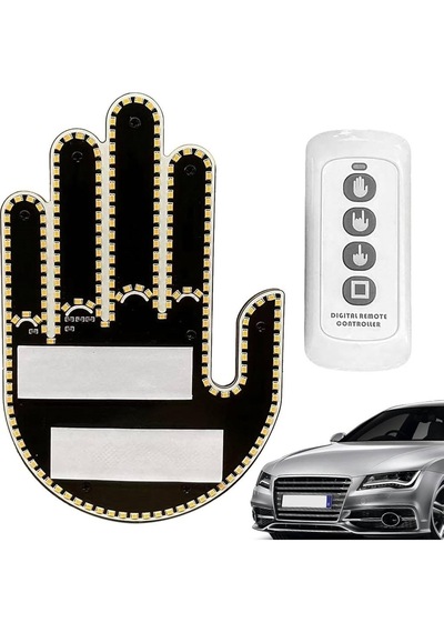 Gesture Uzaktan Kumandalı El Orta Parmak Led Araba Içi Led 3 Farklı Mod 1 Ad