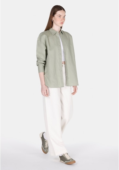 Colin's Colins Relax Fit Shirt Neck Düz Kadın Yeşil Uzun Kol Gömlek Cl1068538 Q1.v1 Sag Çok Renkli