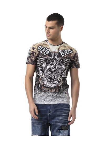 Ct820 Urban Pulse Pattern Men T-shirt L