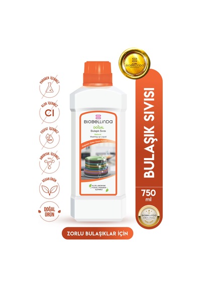 Doğal Konsantre Elde Bulaşık Güçlü Formül 750 Ml
