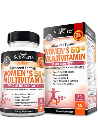 Bioschwartz Daily Multivitamin For Women Vitamin Memory Support Stress Reduction & Healthy Immune Response 60 Caps