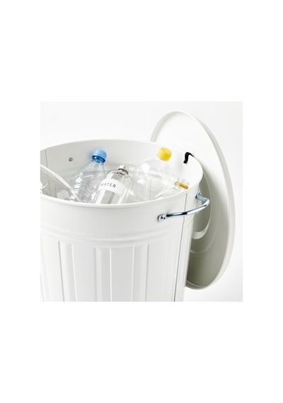 Ikea Knodd Çöp Kutusu, Beyaz, 40 Lt, Kapaklı