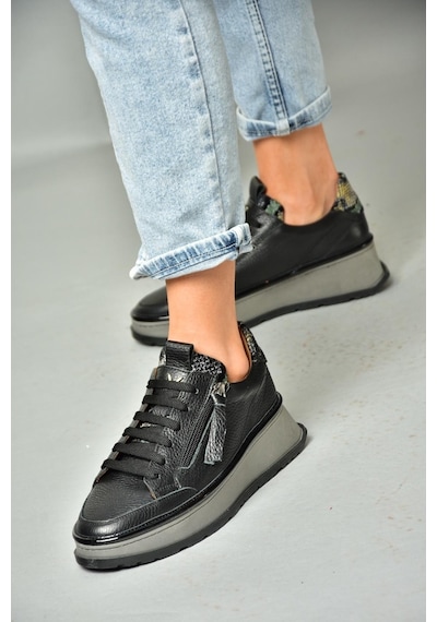 Fox Shoesp555306603 Siyah Hakiki Deri Spor Ayakkabı Sneakers Siyah