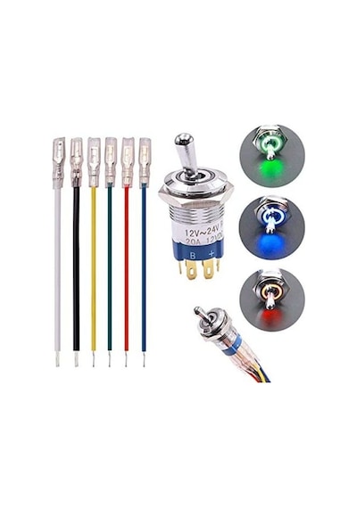 19mm IP67 Rgb Led Işıklı Metal Toggle Anahtar