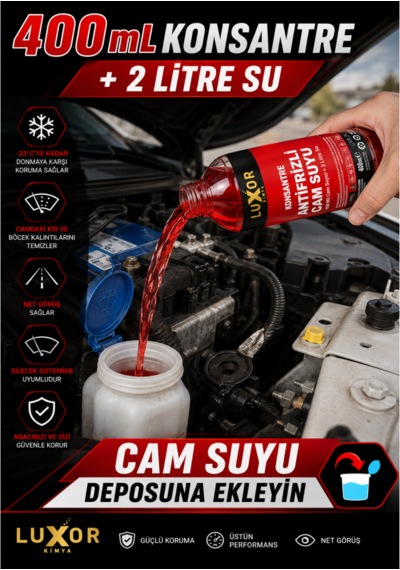 Luxor Kimya Antifrizli Konsantre Cam Suyu 400 Ml