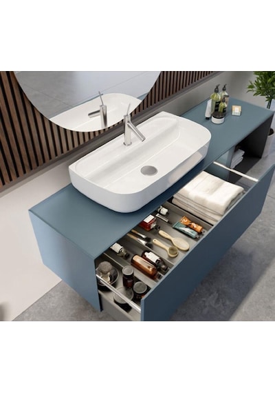 Turkuaz Cerastyle Aqua Tezgah Üstü Çanak Lavabo 75x42 Cm