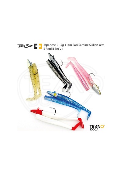 Tamset 21.5g 11cm Sasi Sardine Silikon Yem 5 Renkli Set V1