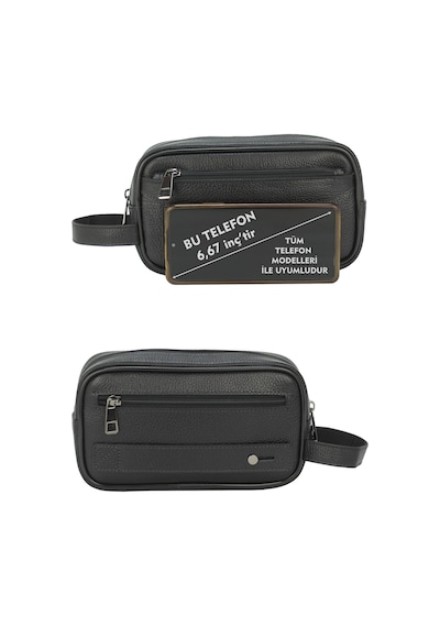 Dada Hakiki Deri Piremium Siyah Renk Erkek El Çantası 250 Gr Erkek El Portföyü Erkek Bakım Çantası Clutch