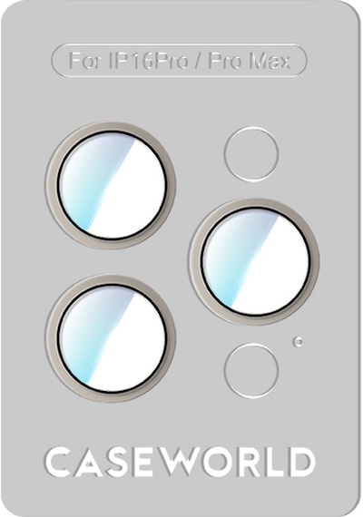 Apple Uyumlu   iPhone 16 Pro Caseworld Alloy Two-color Serisi Lens Koruyucu Gümüş