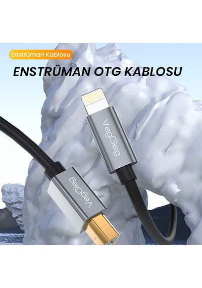Veggieg Lightning To Mıdı Usb-b Apple Uyumlu iPhone iPad Müzik Enstrüman Kablosu