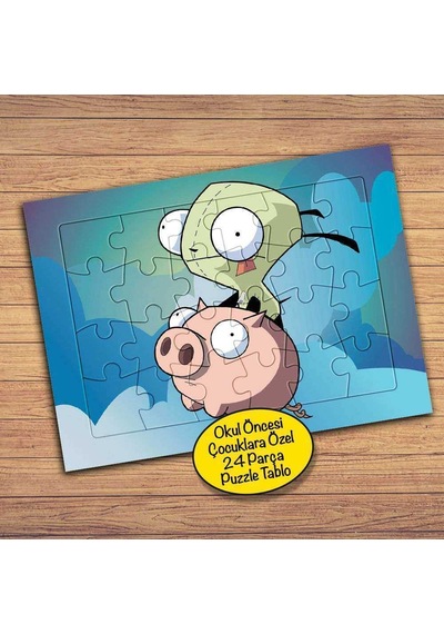 Şaşkın İki Arkadaş Çocuklara Özel Puzzle Yapboz Tablo-pz160