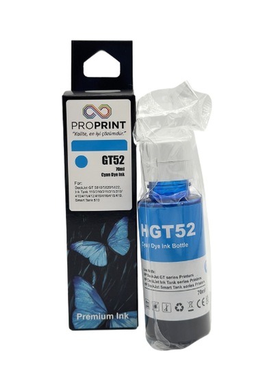 Proprint Hp Gt52 Mavi Uyumlu Mürekkep 70 Ml İnk Tank 316 İnk Tank 319