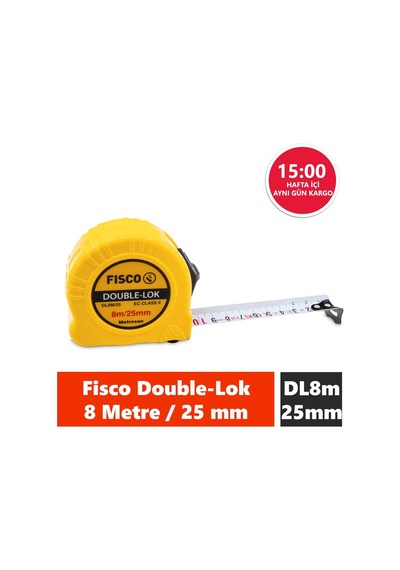Fisco Double-lok 8 Metre / 25 Mm Çelik Şerit Metre Dl8m/25 MM