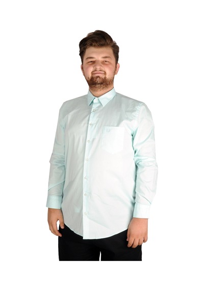 Mode Xl Büyük Beden Erkek Klasik Cepli Gömlek Likralı 20350 Mint 001