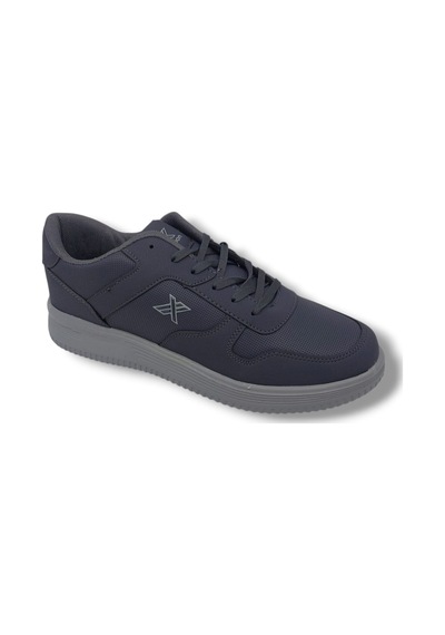Zerhan Lutton 4555 Unisex Füme Bağcıklı Kalın Taban Büyük Numara Spor Ayakkabı 45 46 47 48 Füme