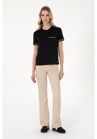 U.S. Polo Assn. Kadın Siyah Modal Karışımlı Bisiklet Yaka Tişört 50312942-VR046