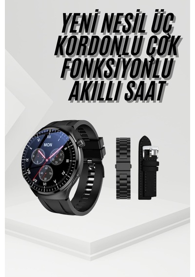 Amoled Ekran Metal Deri Silikon Kordonlu Uyku Ve Sağlık Takibi - 15000