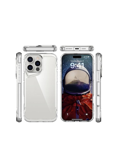 Zore Apple Uyumlu iPhone 16 Pro Max Kılıf T-max Kapak - Şeffaf Şeffaf