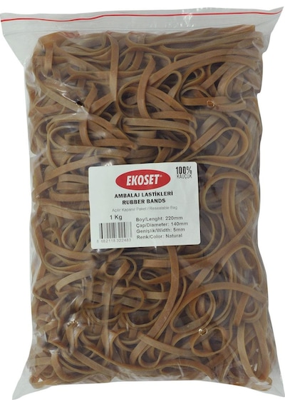 Ekoset Geniş Kauçuk Paket Ambalaj Kasa Lastiği 220X5Mm 1Kg