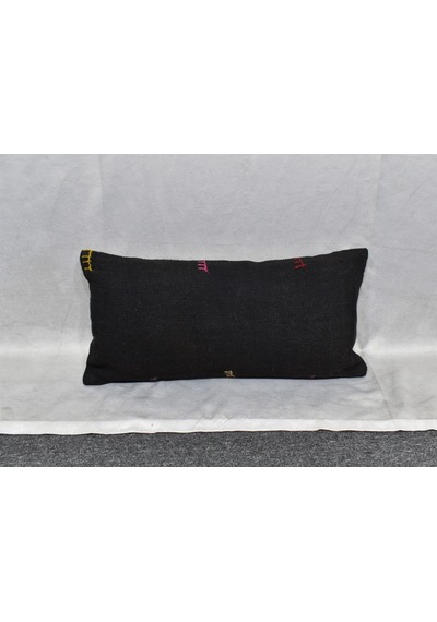 Zehra Abla Halı Yeni El Dokuma Dekoratif Lumbar Kilim Kırlent Yastık Kılıfı 6632 Çok Renkli