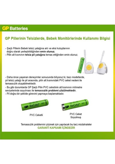 Gp Recyko Aaa 850 Mah Şarjlı İnce Kalem Pil 4+2 Li Paket