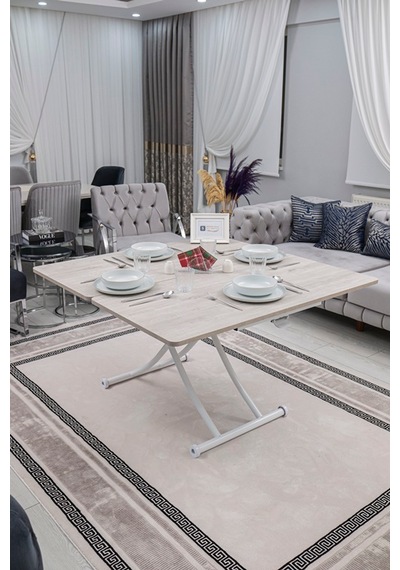 Juppo Üst Tabla Mdf Lizbon Oval Köşe Alt Beyaz İçe K