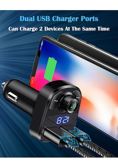 Çakmaklık Girişli X8 Bluetooth Araç Kiti Şarj Cihazı Araç Fm Transmitter Usb Mp3 Sd Kart Müzik Çalar