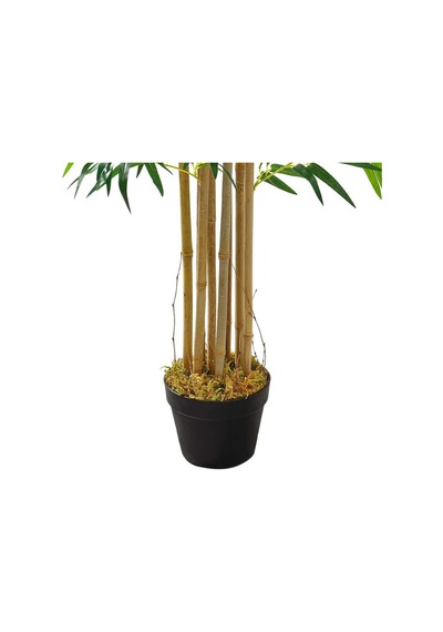 Yapay Bambu Ağacı Ekstra Doğal Görünüm Siyah Saksılı 6 Dallı 150C