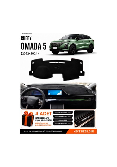 Chery Omada 5 2022-2024 Uyumlu Torpido Koruma, Torpido Örtüsü, Torpido Kılıfı - Siyah Gri