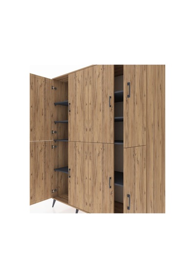 Kronos Gardrop 8 Raflı 8 Kapaklı 176x59x221 Çam-çam/antrasit Beyaz Kronos Gardrop 8 Raflı 8 Kapaklı 176x59x221 Çam-çam/antrasit Beyaz