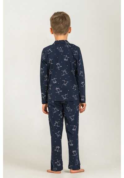 Rolypoly Erkek Çocuk Polar Bear Lacivert Gömlek Pijama Takımı Rp3865-c-v1 Rp3865-c-v1