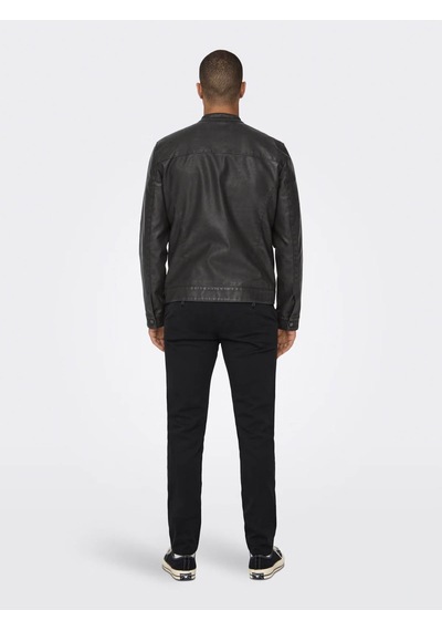 Only & Sons Onsmike Pu Racer Jacket Antrasit Erkek Ceket 22012339