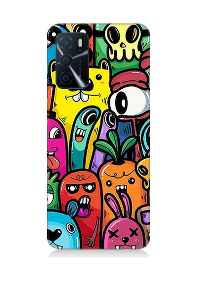 Oppo A55 Uyumlu Silikon Kılıf Komik Sebze Ve Hayvan Karakterler